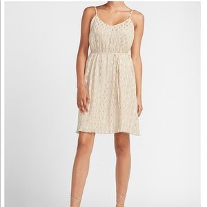 Metallic Pleated Side Tie Cami Dress -Express